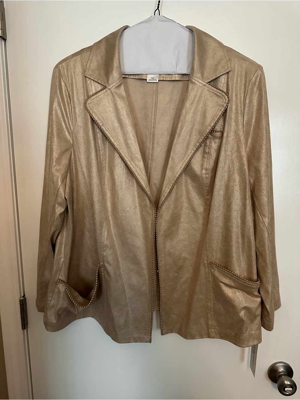 Alfred Dunner Metallic Gold Blazer Jacket size 2x NWT
